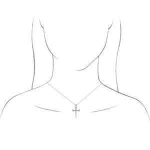 14K White 	28x14.71 mm Nail Cross Pendant - BN & CO JEWELRY