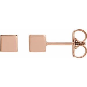14K Rose Cube Earrings - BN & CO JEWELRY