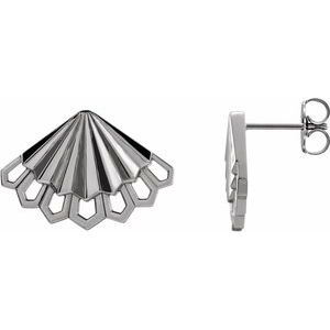 Sterling Silver Fan Earrings - BN & CO JEWELRY