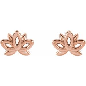 14K Rose Lotus Earrings - BN & CO JEWELRY