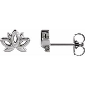 Sterling Silver Lotus Earrings - BN & CO JEWELRY
