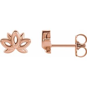 14K Rose Lotus Earrings - BN & CO JEWELRY