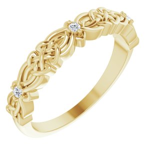 14K Yellow .04 CTW Diamond Celtic-Inspired Band - BN & CO JEWELRY