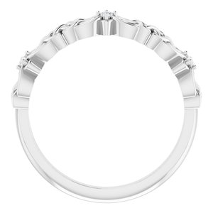 14K White .04 CTW Diamond Celtic-Inspired Band - BN & CO JEWELRY