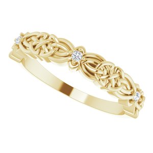 14K Yellow .04 CTW Diamond Celtic-Inspired Band - BN & CO JEWELRY