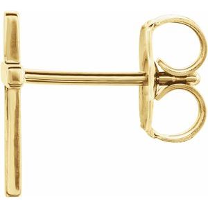 14K Yellow 10 mm Cross Single Earring - BN & CO JEWELRY