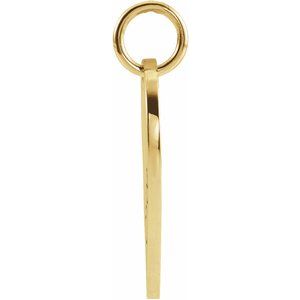 14K Yellow 17x10 mm Left Broken Heart Pendant - BN & CO JEWELRY