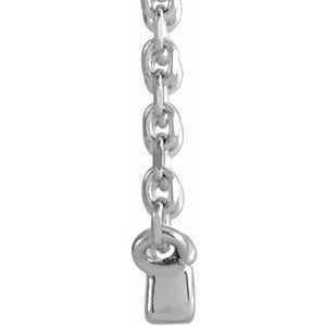 14K White .07 CTW Diamond French-Set Bar 18" Necklace - BN & CO JEWELRY