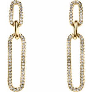 14K Yellow 1/3 CTW Natural Diamond Link Earrings - BN & CO JEWELRY