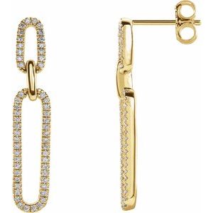 14K Yellow 1/3 CTW Natural Diamond Link Earrings - BN & CO JEWELRY