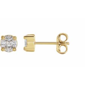 14K Yellow 1/3 CTW Natural Diamond Cluster Earrings - BN & CO JEWELRY