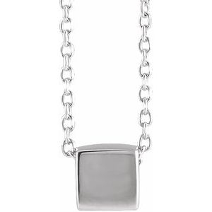 Sterling Silver 5x5 mm Cube 18" Necklace - BN & CO JEWELRY