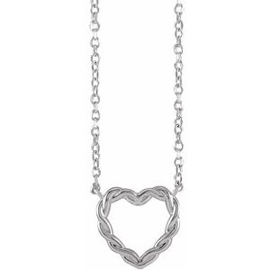 Sterling Silver 10.25x9.52 mm Heart 18" Necklace - BN & CO JEWELRY