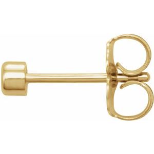 14K Yellow .03 CT Natural Diamond Micro Bezel Single Stud Earring - BN & CO JEWELRY