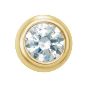 14K Yellow .03 CT Natural Diamond Micro Bezel Single Stud Earring - BN & CO JEWELRY