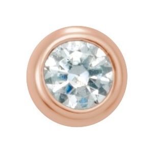 14K Rose .03 CT Natural Diamond Micro Bezel Single Stud Earring - BN & CO JEWELRY