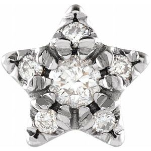 14K White .05 CTW Natural Diamond Star Single Earring - BN & CO JEWELRY