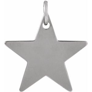 Sterling Silver 18x18 mm Engravable Star Pendant - BN & CO JEWELRY