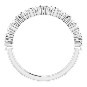 14K White 3/4 CTW Natural Diamond Cluster Anniversary Band - BN & CO JEWELRY