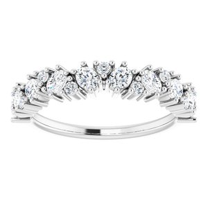 14K White 3/4 CTW Natural Diamond Cluster Anniversary Band - BN & CO JEWELRY