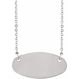 Sterling Silver 20x10 mm Oval 18" Necklace - BN & CO JEWELRY