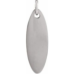 Sterling Silver 22.9x7 mm Elongated Oval Pendant - BN & CO JEWELRY