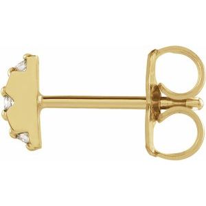 14K Yellow .02 CTW Natural Diamond Half Circle Single Earring - BN & CO JEWELRY