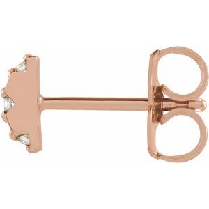 14K Rose .02 CTW Natural Diamond Half Circle Single Earring - BN & CO JEWELRY