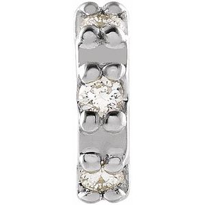 14K White .02 CTW Natural Diamond Half Circle Single Earring - BN & CO JEWELRY