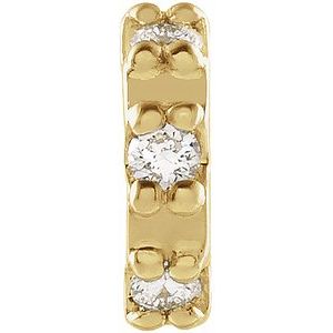 14K Yellow .02 CTW Natural Diamond Half Circle Single Earring - BN & CO JEWELRY