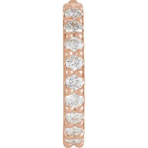 14K Rose 12.6 mm 1/6 CTW Natural Diamond Huggie Hoop Earring - BN & CO JEWELRY