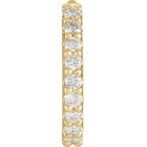 14K Yellow 12.6 mm 1/6 CTW Natural Diamond Huggie Hoop Earring - BN & CO JEWELRY