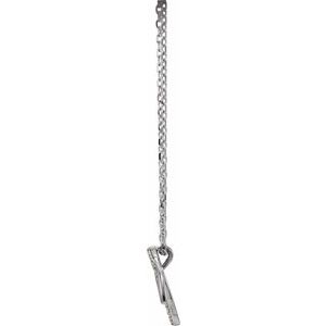 14K White .05 CTW Diamond Double Leaf 18" Necklace - BN & CO JEWELRY