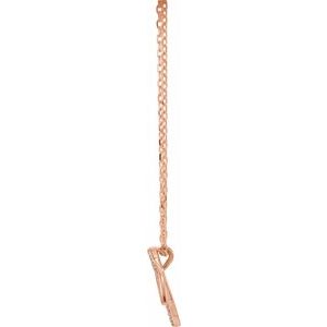 14K Rose .05 CTW Diamond Double Leaf 18" Necklace - BN & CO JEWELRY