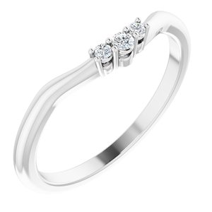 14K White .05 CTW Natural Diamond Matching Band - BN & CO JEWELRY