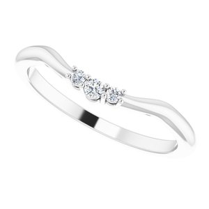 14K White .05 CTW Natural Diamond Matching Band - BN & CO JEWELRY