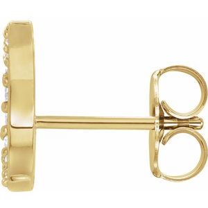 14K Yellow .04 CTW Natural Diamond Crescent Moon Single Earring - BN & CO JEWELRY