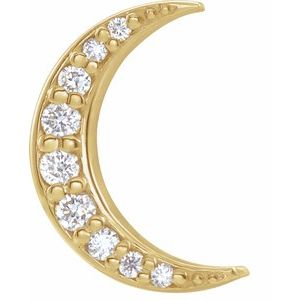 14K Yellow .04 CTW Natural Diamond Crescent Moon Single Earring - BN & CO JEWELRY
