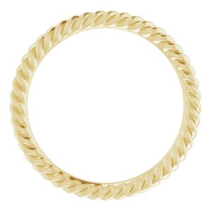 14K Yellow 1.5 mm Skinny Rope Band Size 3.5 - BN & CO JEWELRY