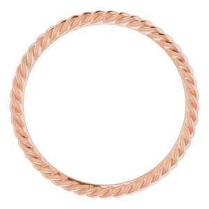 14K Rose 1.5 mm Skinny Rope Band Size 9 - BN & CO JEWELRY