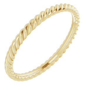 14K Yellow 2 mm Skinny Rope Band Size 9 - BN & CO JEWELRY