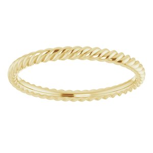 14K Yellow 2 mm Skinny Rope Band Size 9 - BN & CO JEWELRY