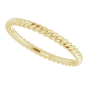 14K Yellow 2 mm Skinny Rope Band Size 9 - BN & CO JEWELRY