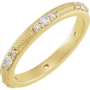 14K Yellow 1/3 CTW Natural Diamond Eternity Band Size 7 - BN & CO JEWELRY