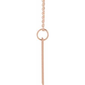 18K Rose Gold-Plated Sterling Silver 20x5 mm Engravable Bar 20" Necklace - BN & CO JEWELRY