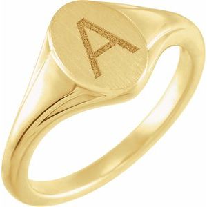 14K Yellow 10.4x7.1 mm Oval Fluted Signet Ring - BN & CO JEWELRY