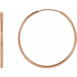 14K Rose 25 mm Flexible Endless Huggie Earrings - BN & CO JEWELRY