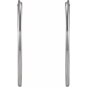 14K White 25 mm Flexible Endless Huggie Earrings - BN & CO JEWELRY