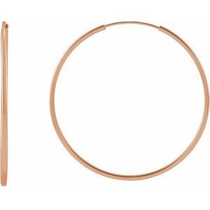 14K Rose 30 mm Flexible Endless Huggie Earrings - BN & CO JEWELRY