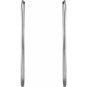 14K White 30 mm Flexible Endless Huggie Earrings - BN & CO JEWELRY